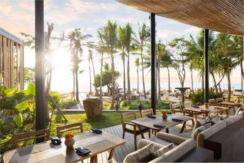 looking out over the beach for breakfast in Sanur