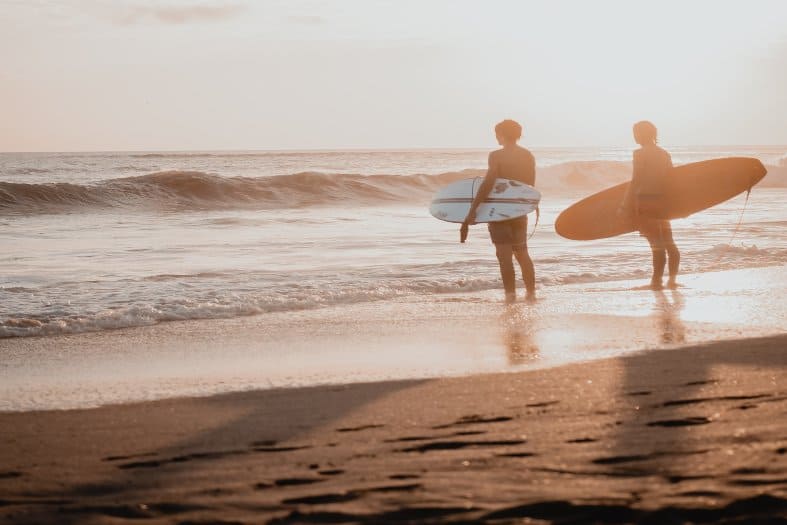 Preparing to surf in sanur or uluwatu