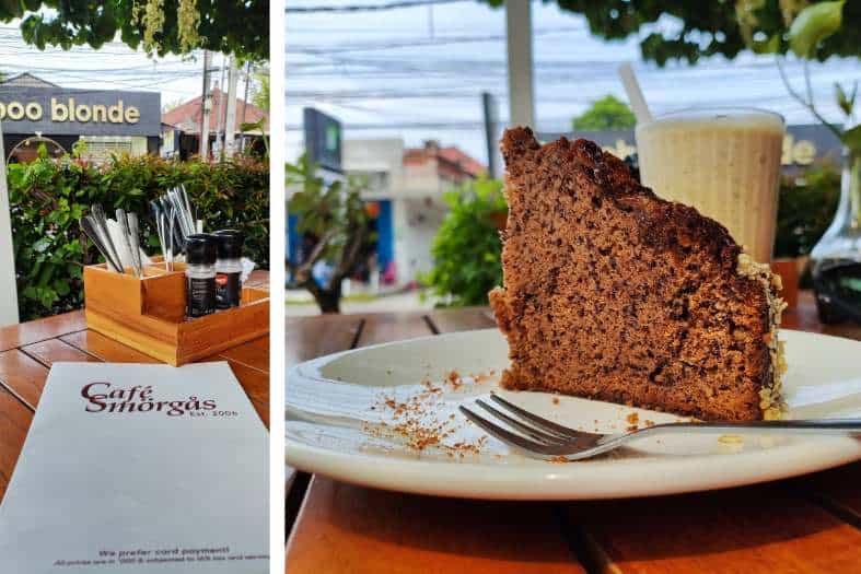 coffee and cake at cafe Smorgus