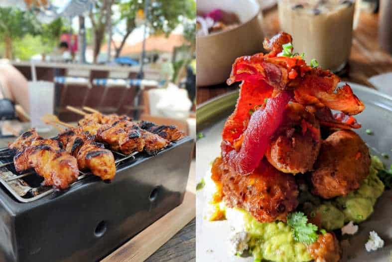 Indonesian cuisine on display at a local eatery in Sanur