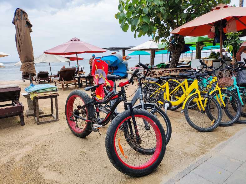 bikes for rent along the beach in Sanur