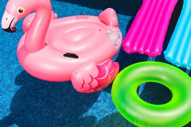 a range of pool toys to use in Sanur Bali