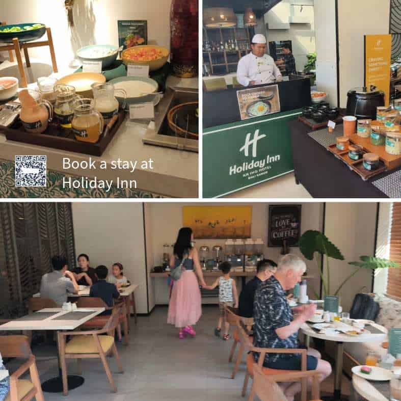 food and people at breakfast at Holiday Inn in Sanur Bali