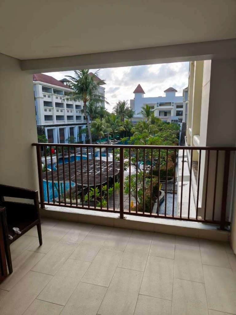 the view from the balcony overlooking the pools at Watujimbar