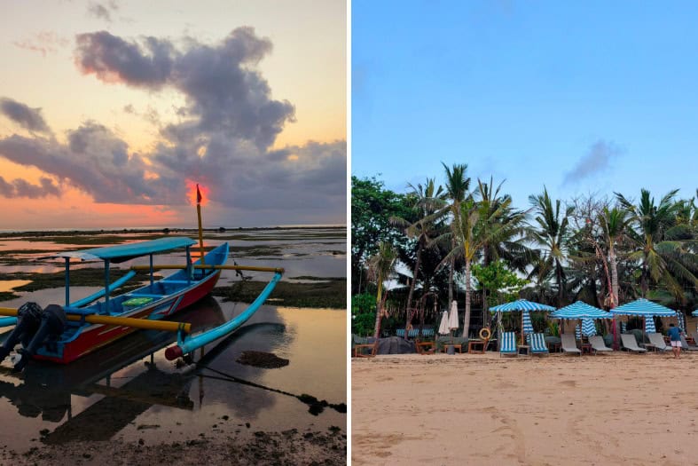 the beach at the front of the Segara Villagein sanur