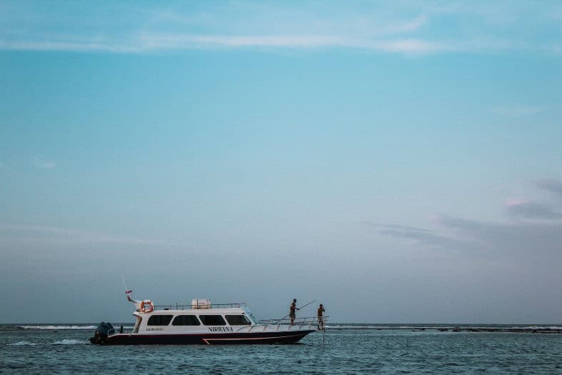 fishing on a boat off Sanur Beach