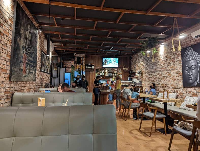 waiting for food at Nori Sushi in Sanur