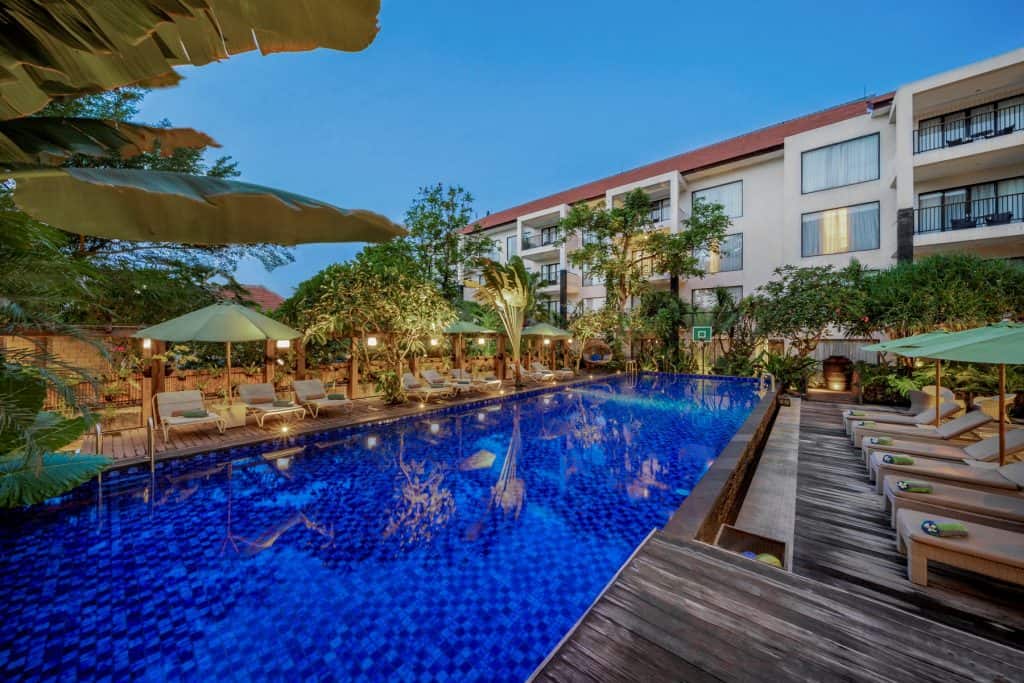 the pool area at Taksu in Sanur