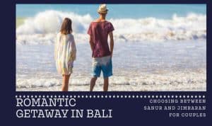 a couple standing on the beach in bali watching the waves