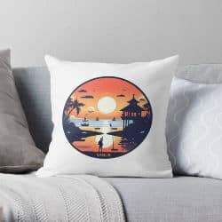 a throw cushion with a Sanur design on it