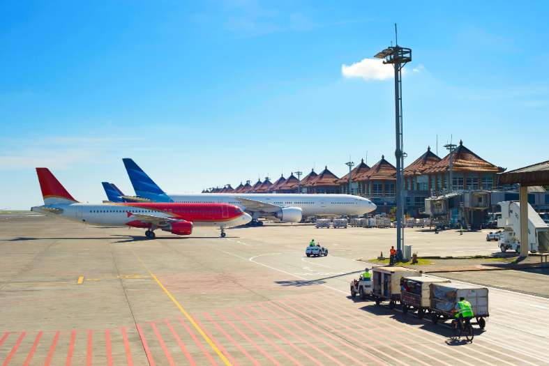 planes at the terminal of I Gusti Ngurah Rai Airport
